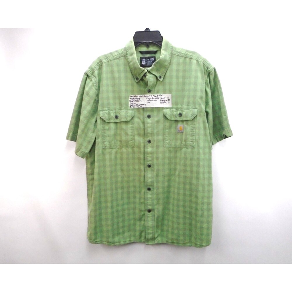 Carhartt Bozeman Chambray Shirt Men Size XL Rugged Flex Loose Fit Mid weight